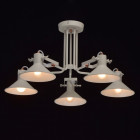 Suspension blanche loft 5 ampoules 35 cm