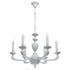 Suspension blanche neoclassic 6 ampoules 95 cm