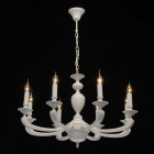 Suspension blanche neoclassic 8 ampoules 95 cm