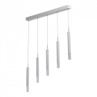 Suspension blanche techno 5 ampoules 150 cm