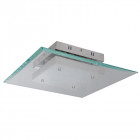 Suspension carrée lexi, chrome et verre
