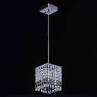 Suspension chromée crystal 1 ampoule 90 cm