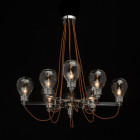 Suspension chromée loft 8 ampoules 73 cm