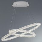 Suspension circle, en chrome et cristal, 83 cm
