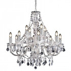 Suspension clarence, chrome et acrylique, 12 ampoules