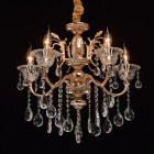 Suspension dorée crystal 5 ampoules 100 cm