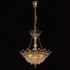 Suspension dorée crystal 6 ampoules 130 cm