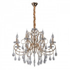 Suspension dorée crystal 8 ampoules 102 cm Suspension dorée crystal 8 ampoules 102 cm