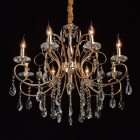 Suspension dorée crystal 8 ampoules 102 cm