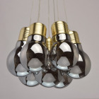 Suspension dorée loft 6 ampoules 115 cm