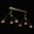 Suspension dorée megapolis 6 ampoules 54 cm Suspension dorée megapolis 6 ampoules 54 cm