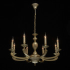 Suspension dorée neoclassic 8 ampoules 95 cm Suspension dorée neoclassic 8 ampoules 95 cm