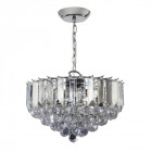 Suspension fargo, chrome et acrylique, 3 ampoules, 38 cm