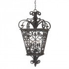 Suspension fort quinn, fonte d'aluminium noire, 4 ampoules