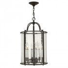 Suspension gentry, bronze vieilli et verre, grande Suspension gentry, bronze vieilli et verre, grande