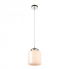 Suspension gina, chrome et verre blanc Suspension gina, chrome et verre blanc