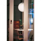 Suspension globe, acier brossé et verre Suspension globe, acier brossé et verre