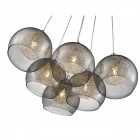 Suspension gris fumé shropshire 6 lumières Suspension gris fumé shropshire 6 lumières