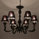 Suspension grise neoclassic 6 ampoules 97 cm