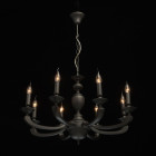 Suspension grise neoclassic 8 ampoules 95 cm