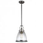 Suspension hobson, medium, nickel satiné, verre tacheté Suspension hobson, medium, nickel satiné, verre tacheté