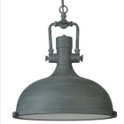 Suspension industrial pendant, gris et verre