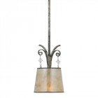 Suspension kendra, argent tacheté et abat-jour perle, 1 ampoule