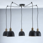 Suspension laiton industrial 5 ampoules 125 cm