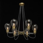 Suspension laiton loft 6 ampoules 72 cm