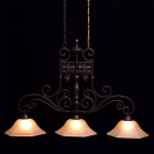 Suspension marron country 3 ampoules 175 cm