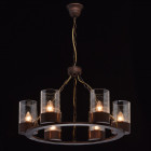 Suspension marron country 6 ampoules 80 cm