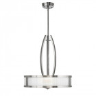 Suspension meridian max 137 cm, nickel brossé et verre, 3 ampoules