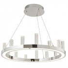 Suspension modern, chrome et acrylique, rond