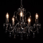 Suspension noire classic 5 ampoules 105 cm