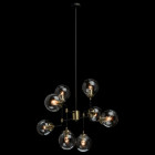Suspension noire loft 8 ampoules 143 cm