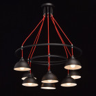 Suspension noire loft 8 ampoules 83 cm