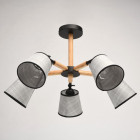 Suspension noire megapolis 5 ampoules 41 cm