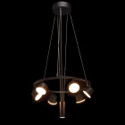 Suspension noire techno 6 ampoules 150 cm