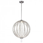 Suspension oberlin, moyenne, nickel satiné, perles claires