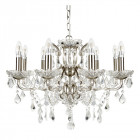 Suspension paris, argent satiné et cristal, 8 ampoules Suspension paris, argent satiné et cristal, 8 ampoules