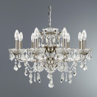 Suspension paris, argent satiné et cristal, 8 ampoules