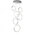 Suspension rings, en chrome et cristal, 6 anneaux