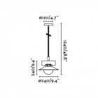 Suspension rouille nudos 1 ampoule