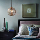 Suspension sphérique arabesque, feuilles d'argent