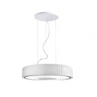 Suspension spin, acier textile et ppma, chrome et blanc, 100 cm