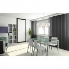 Suspension sutton, argent impérial, 6 ampoules