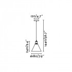 Suspension transparent liz 1 ampoule h144 cm