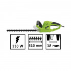 Taille haies 550w vito coupe 51cm écart dents 18mm 1600 tr/min - protection lame et mains