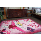 Tapis enfant joyeux c224 rose fée - Dimension au choix