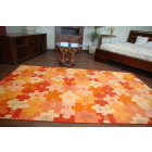 Tapis enfant puzzles orange - Dimension au choix